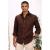 HI&Egrave;R Men's Full Sleeve Spread Collar V-Neck Cotton Shirt