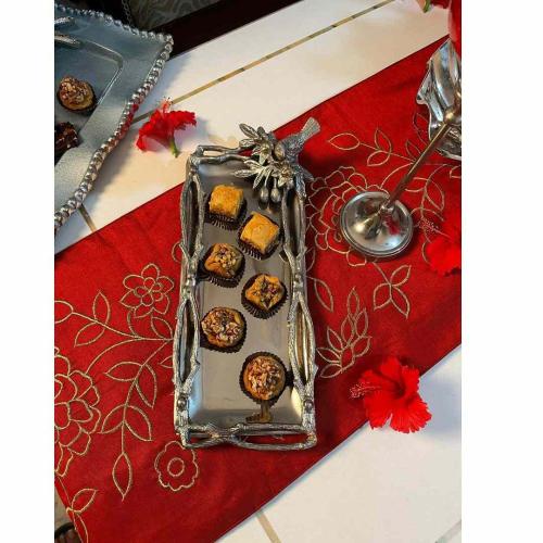 Bird-Themed Rectangular Platter