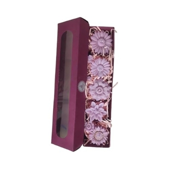 Front view of SS Enterprise Floating Soy Wax Candle Set of 6 in Pink