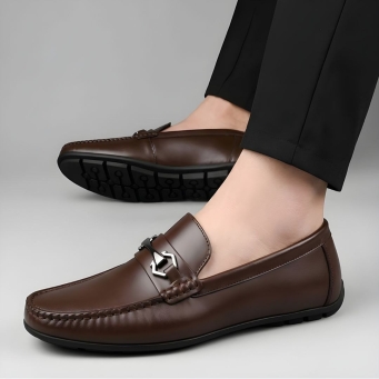 WUGO Brown Casual Slip-On Loafers for Men & Boys