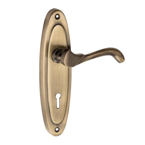 7-Inch Iron Mortise Handle Set, Antique Finish, 6-Lever 65 mm Lock, 3 Keys (HML6+S709MAB)