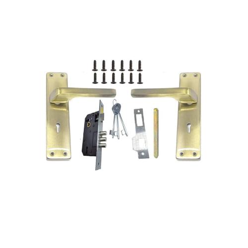 8-Inch Steel Mortise Handle Set with Lock Body, Antique Brass Finish (HML6+S801MAB)