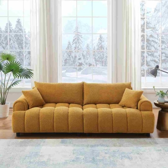 The Furnishery Perona modern brown 3 seater sofa
