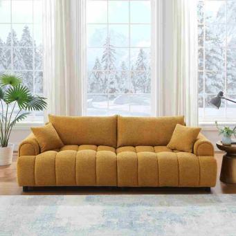 The Furnishery Perona modern brown 3 seater sofa