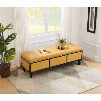 Olive green ottoman puff couch with storage