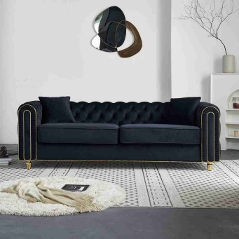 The Furnishery 86 Canape Luxuri green 3 seater sofa