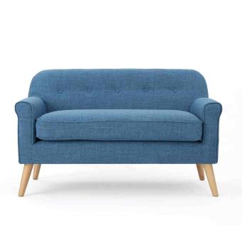 The Furnishery Tuxer 2 Seater Off Orange Sofa for Living Room Decor