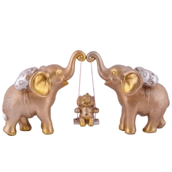 Samriddhi Craft Resin Elephant Showpiece Set of 3 for Home Decor