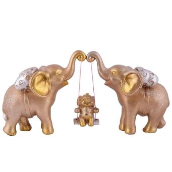 Samriddhi Craft Resin Elephant Showpiece Set of 3 for Home Decor