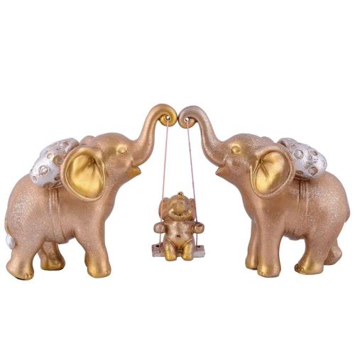 Set of 3 Elephant Resin Showpieces for Home Décor