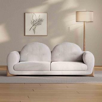 The Furnishery Orange French Style 3 Seater Sofa with Elegant Design for Home Office Hotel Furniture