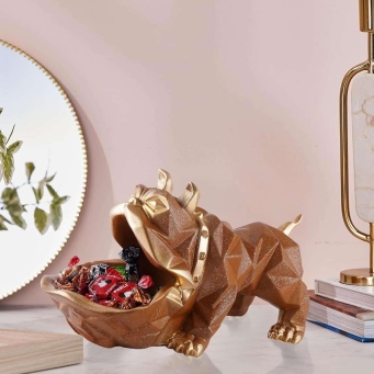 Brown Bulldog Showpiece for Home Decor