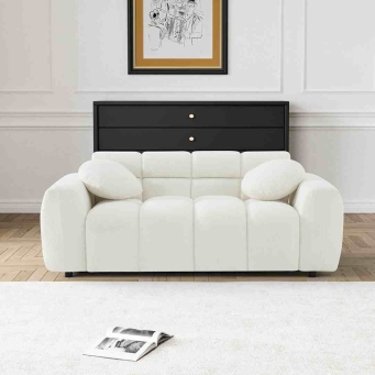 The Furnishery Ottwell grey upholstered 2 seater sofa