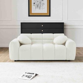 The Furnishery Ottwell green upholstered 2 seater sofa