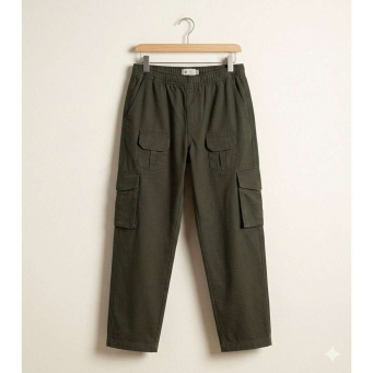 FABRIZER men's straight fit cotton lycra 8-pocket cargo pants purple for casual and outdoor wear