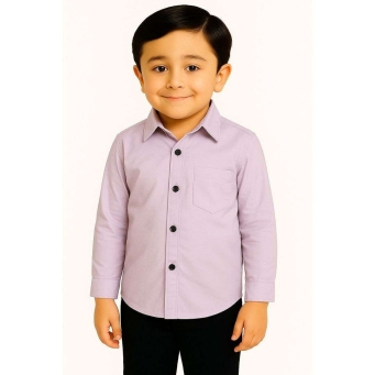 FABRIZER Boys Solid Purple Casual Shirt
