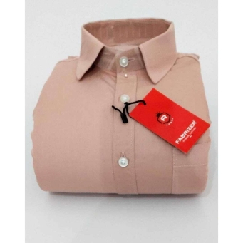 FABRIZER Men's Solid Khaki Casual Shirt