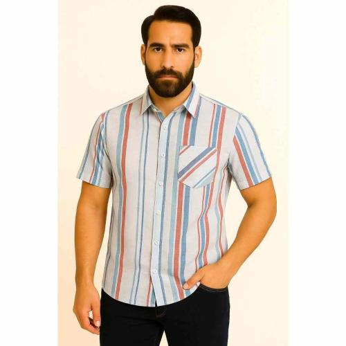 Men Striped Casual Multicolor Shirt