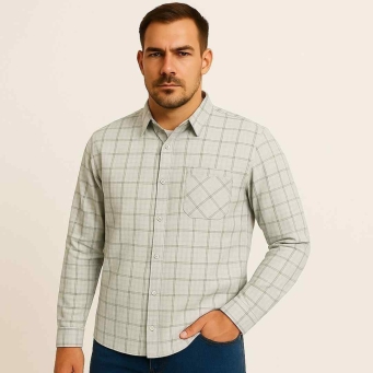 Men multicolor checkered casual cotton shirt