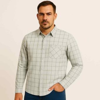 Men multicolor checkered casual cotton shirt