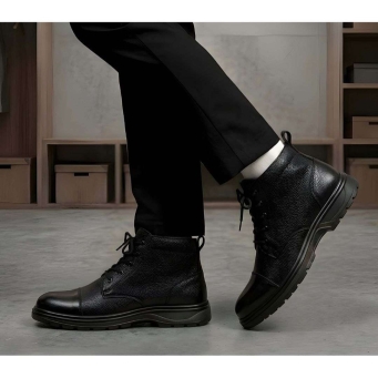 men's elite genuine leather police boots for tactical and industrial work