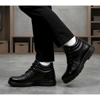 men's genuine leather police boots for industrial and tactical work