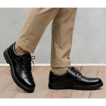 men&rsquo;s genuine leather steel toe safety shoes for industrial and security use