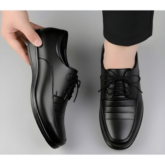 WUGO black derby formal shoes for men
