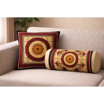 red mustard boho cushion cover set 5 with 2 bolster covers mandala print