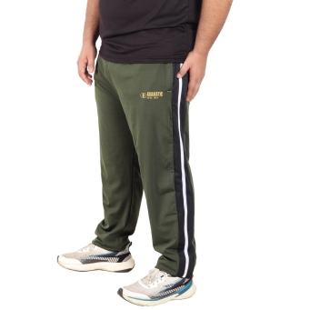 Men dark green striped track pants by ADAAISTIC sportswear