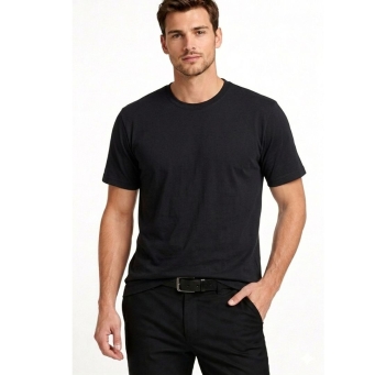 BDS black polyester sports t-shirt for men gym and workout wear