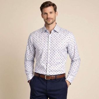 Men's geometric print casual shirt