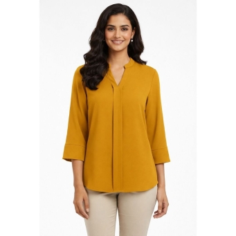 Mustard yellow formal top for women