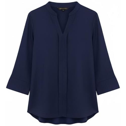 Azure Elegance Women’s Blue Formal Solid Top