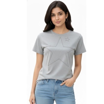 Grey self design top