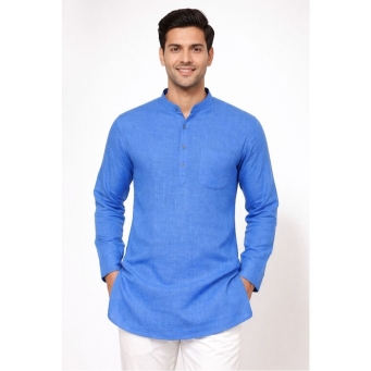 Men's blue straight kurta