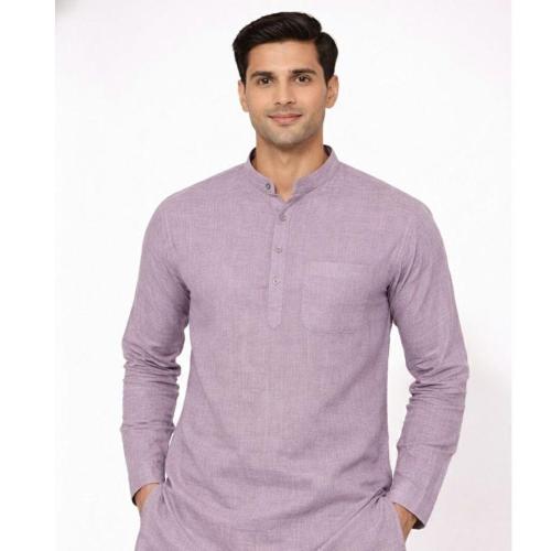 Lavender Men’s Solid Straight Kurta