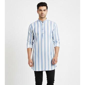 Men's blue solid kurta