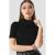 Midnight Charm Black Casual Half Sleeve Solid Top for Women