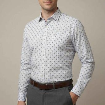 Mens multicolor geometric print casual checkered shirt