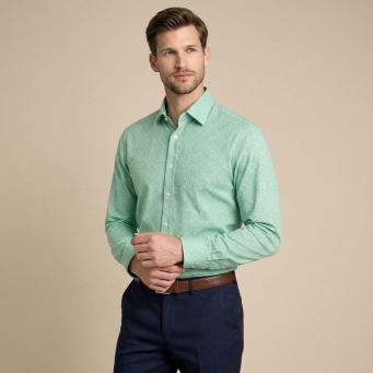 Men's green checkered shirt