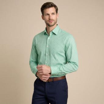 Men's green checkered shirt