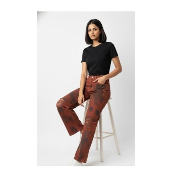 Women's brown loose fit jeans