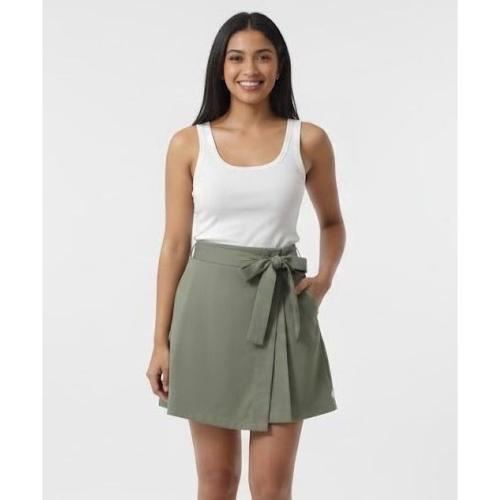 Light Green Solid Wrap Around Skirt For Women