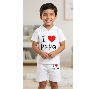 Kids White Hooded Tee Front