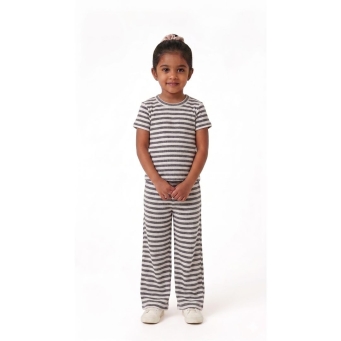 Grey Cotton T-Shirt Pant Set