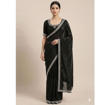 Black Embellished Georgette Saree