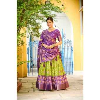 Royal purple jacquard lehenga choli with dupatta