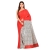 The CrazyLooms Red &amp; White Handwoven Cotton Khes Saree from Birbhum &ndash; Traditional Patli Pallu Concert Style | The Crazylooms