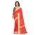 The CrazyLooms Red&ndash;Beige Contrast Handwoven Mercerized Cotton Tangail Saree from Phulia | Lightweight Bengali Handloom Elegance